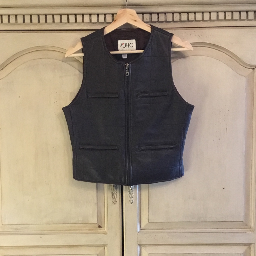 Jhc Women’s Brown Leather Vest Size S